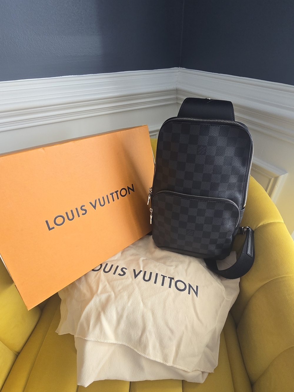 Louis Vuitton Black Damier Graphite Canvas City Sling Bag